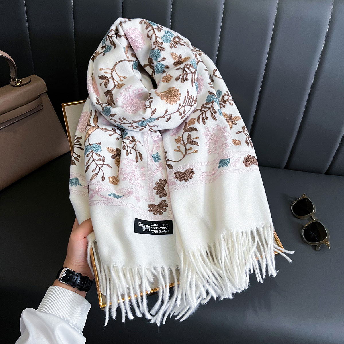 Embroidery Pashmina - Yeni Kış Sıcak Kaşmir Eşarp Kadınlar