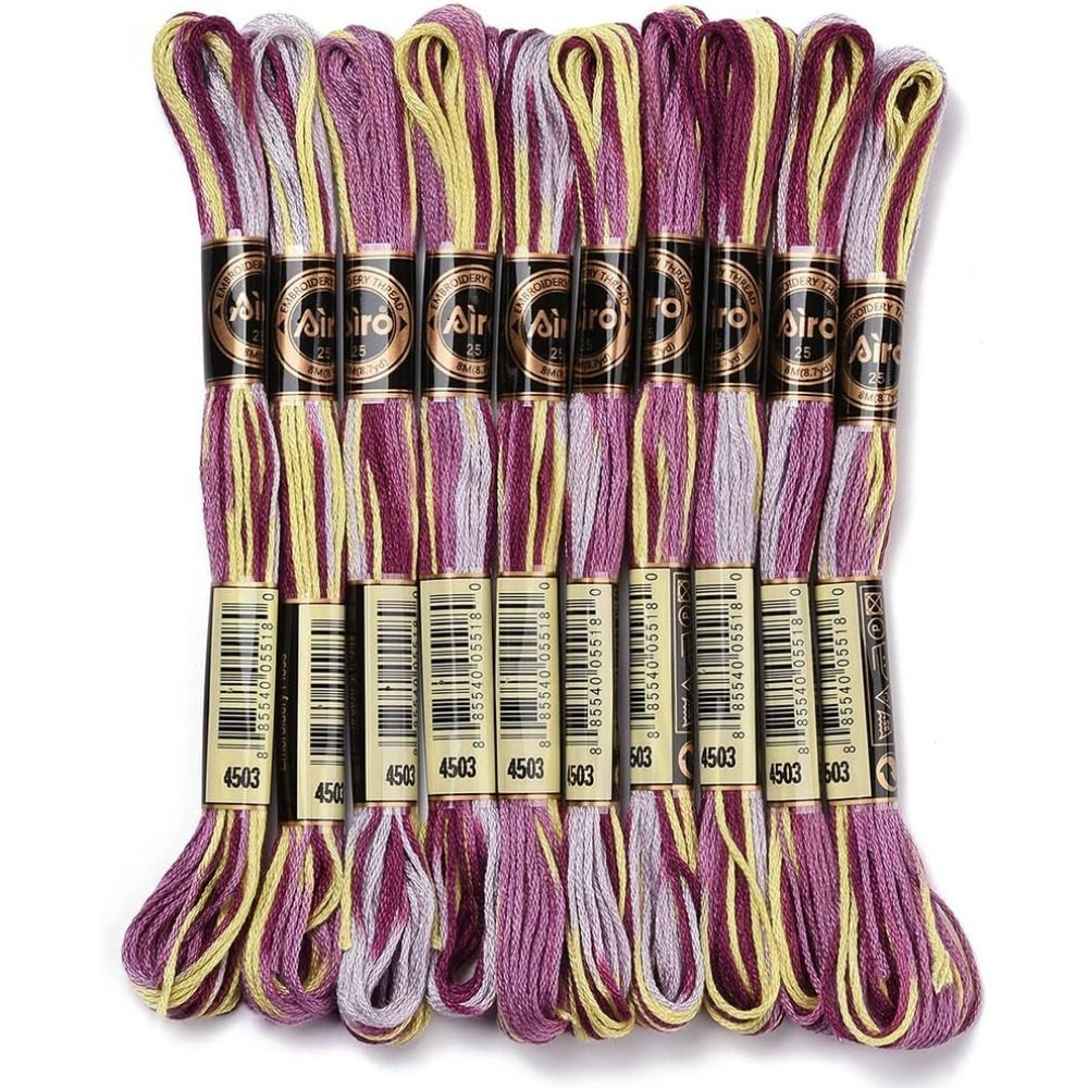 Embroidery Threads - 6 Iplikçik Mor Alacalı Nakış Ipi