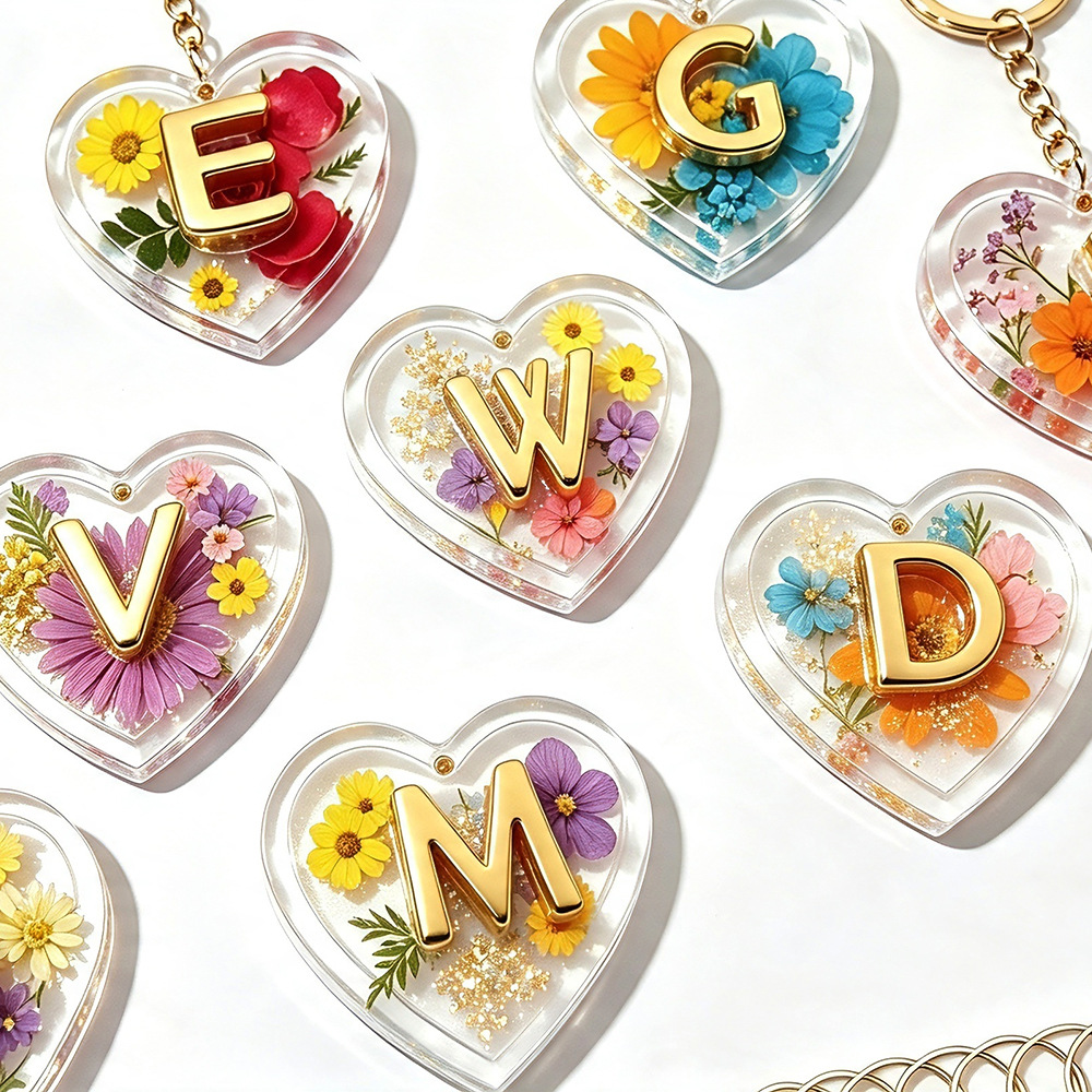 Embroidery Charm - 26 Harf ve Kalp Silikon Kalıpları