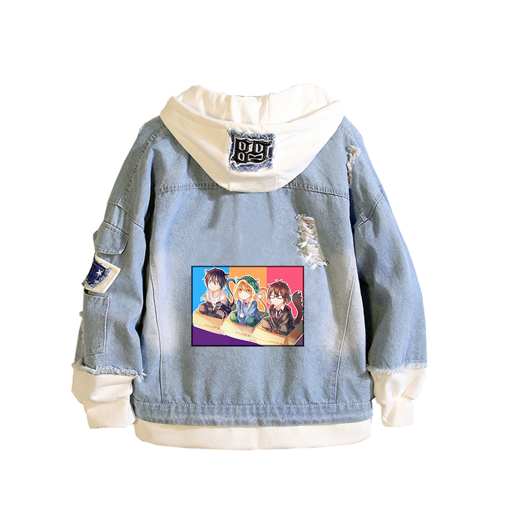 Embroidery Jacket Jeans - Noragami ARAGOTO Baskı Kadın Denim Ceket