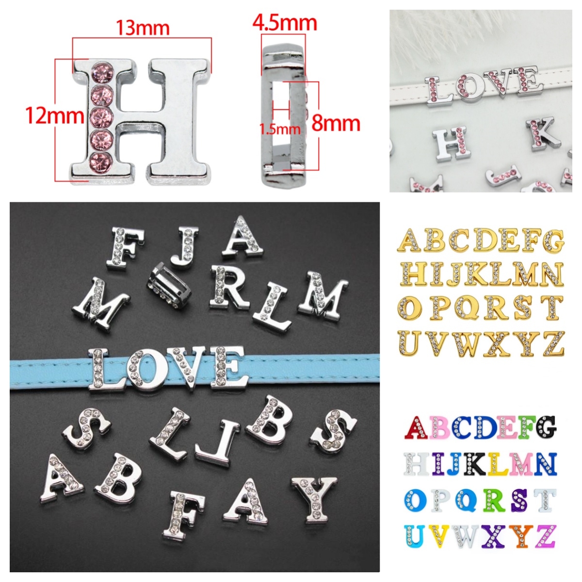Embroidery Charm - 50 adet/grup Delik 8 MM Slayt