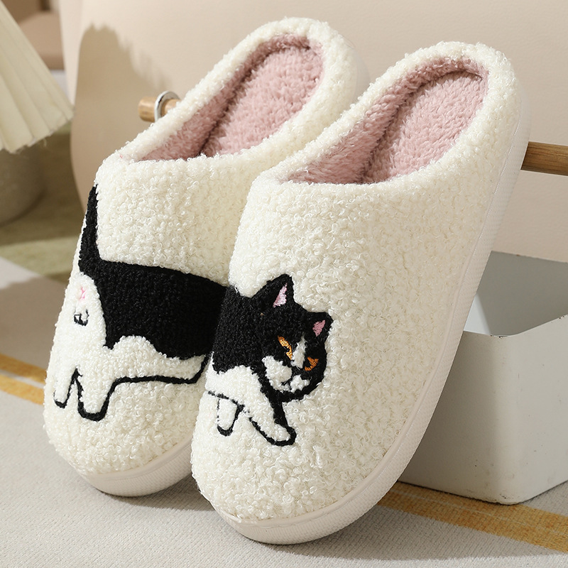 Embroidery Shoes - Kışlık Peluş Sevimli Dachshund Nakışlı Ev