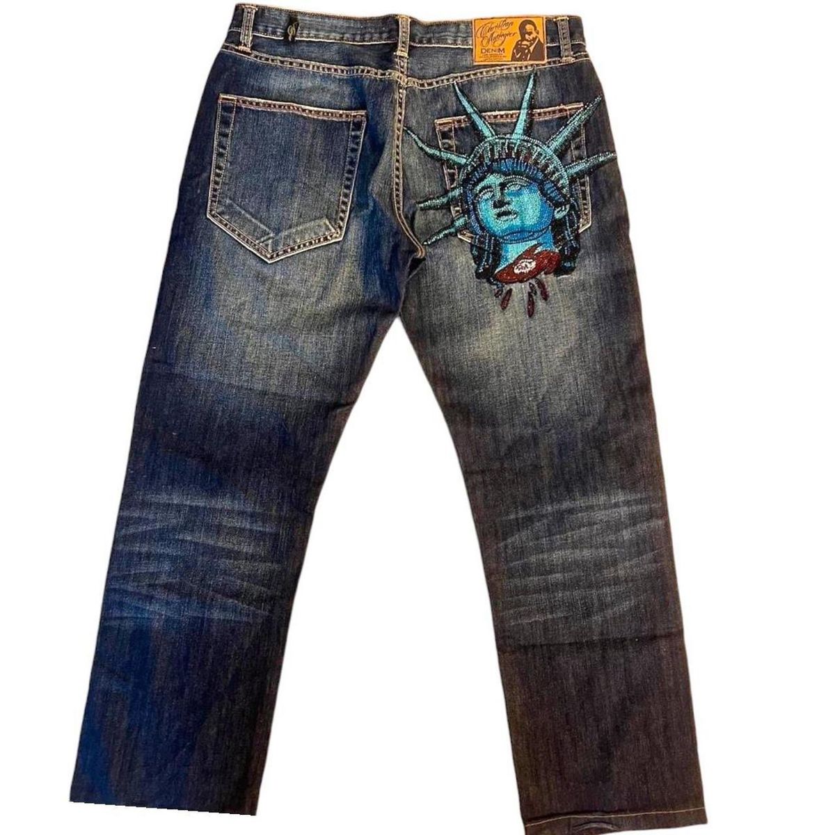 Y2k 2000'ler Özgürlük Heykeli  - Embroidery Jeans Sakura incelemesi ve fiyatı