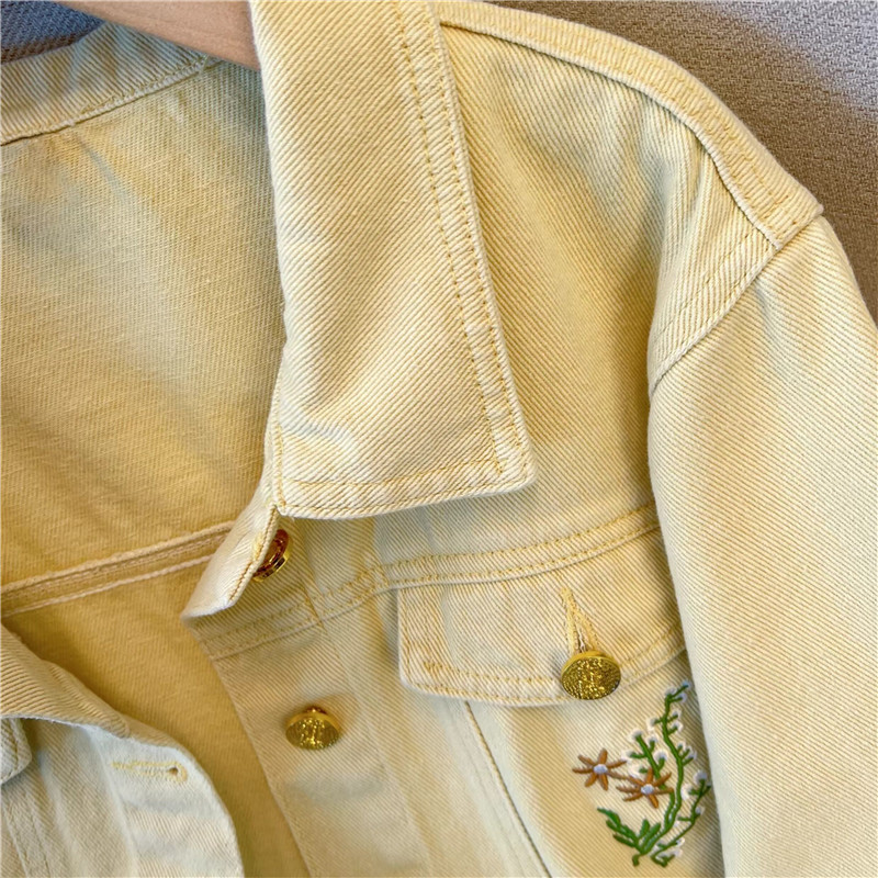 Kore Vintage Çiçek Nakış Sarı  - Embroidery Jacket Jeans incelemesi ve fiyatı