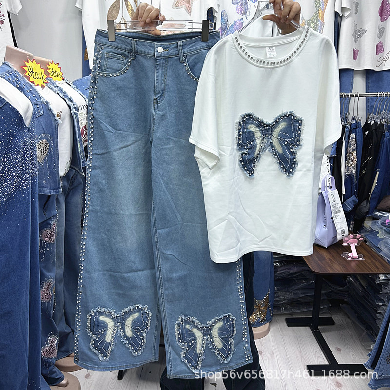 Yeni İlkbahar Yaz Bol Kadın İk - Embroidery On Jeans incelemesi ve fiyatı
