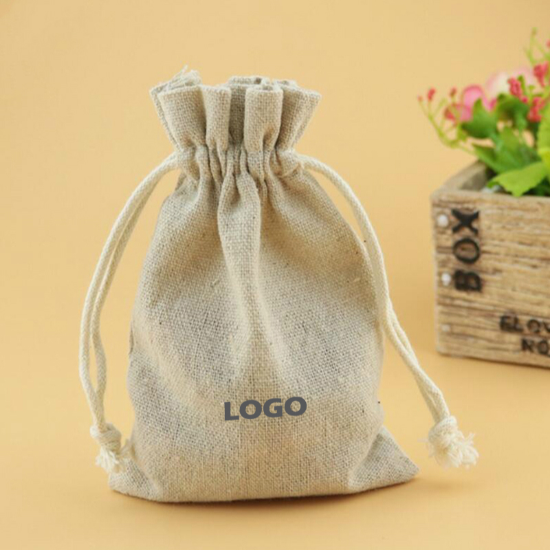 50 adet keten büzgülü çanta ta - Linen Fabric Natural incelemesi ve fiyatı