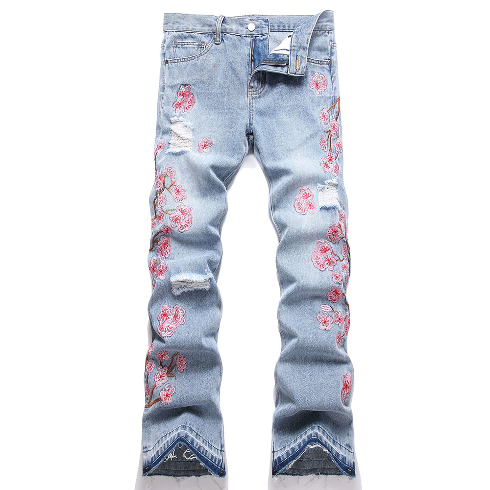 Erkekler Çiçek Nakış Denim Kot - Embroidery Jeans Sakura incelemesi ve fiyatı