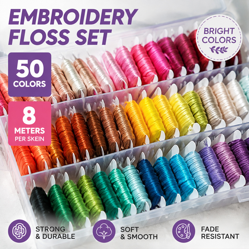 %100 Pamuk Nakış İpliği Seti,  - Embroidery Threads incelemesi ve fiyatı